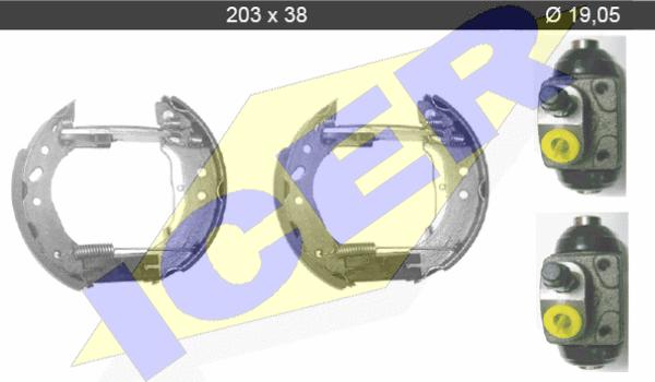 Icer 79KT0032 C - Комплект тормозных колодок, барабанные autospares.lv