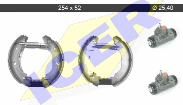 Icer 79KT0029 C - Комплект тормозных колодок, барабанные autospares.lv