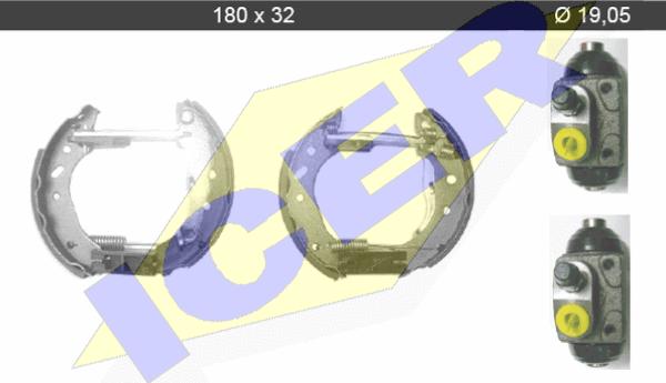 Icer 79KT0025 C - Комплект тормозных колодок, барабанные autospares.lv