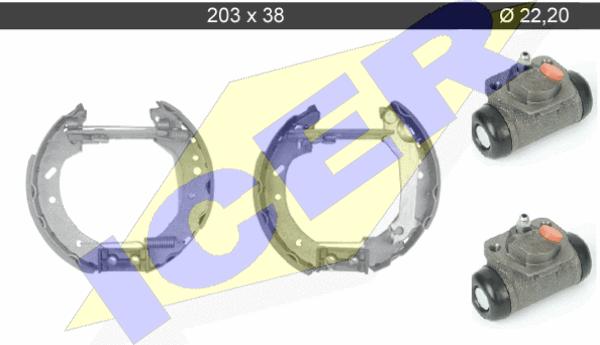 Icer 79KT0021 C - Комплект тормозных колодок, барабанные autospares.lv