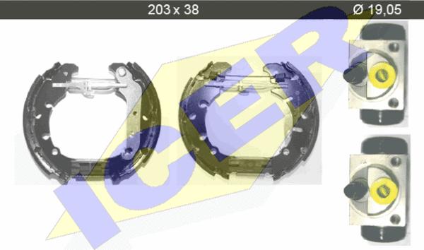 Icer 79KT0023 C - Комплект тормозных колодок, барабанные autospares.lv