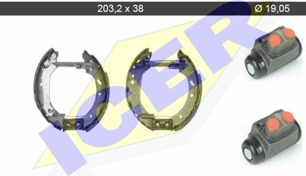 Icer 79KT0027 C - Комплект тормозных колодок, барабанные autospares.lv