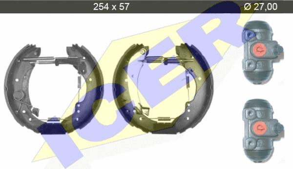 Icer 79KT0079 C - Комплект тормозных колодок, барабанные autospares.lv