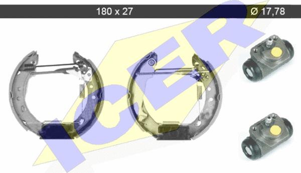 Icer 79KT0076 C - Комплект тормозных колодок, барабанные autospares.lv