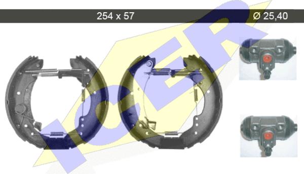 Icer 79KT0078 C - Комплект тормозных колодок, барабанные autospares.lv
