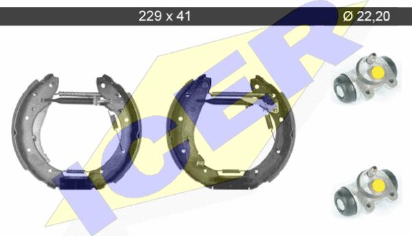 Icer 79KT0072 C - Комплект тормозных колодок, барабанные autospares.lv