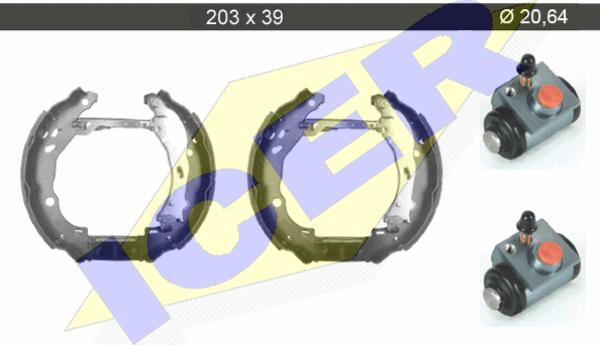 Icer 79KT0077 C - Комплект тормозных колодок, барабанные autospares.lv