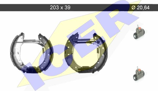 Icer 79KT0104 C - Комплект тормозных колодок, барабанные autospares.lv