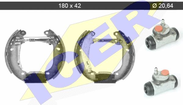 Icer 79KT0103 C - Комплект тормозных колодок, барабанные autospares.lv