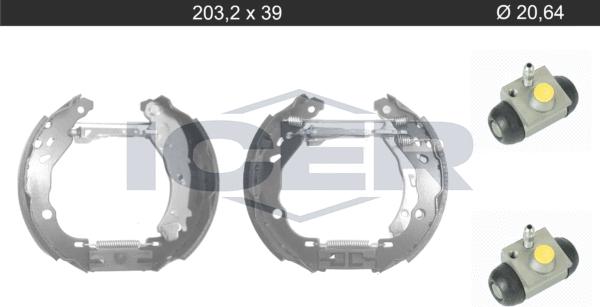 Icer 79KT0116 C - Комплект тормозных колодок, барабанные autospares.lv