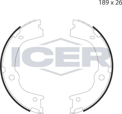 Icer 79PB4049 C - Комплект тормозов, ручник, парковка autospares.lv