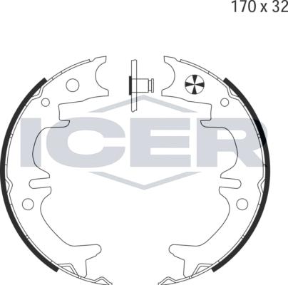 Icer 79PB4040 C - Комплект тормозов, ручник, парковка autospares.lv