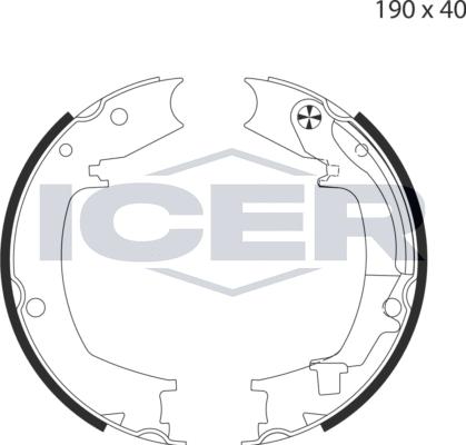 Icer 79PB4043 C - Комплект тормозов, ручник, парковка autospares.lv