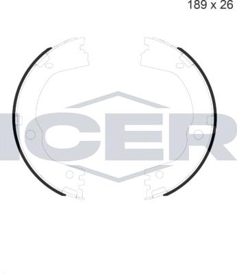 Icer 79PB4054 C - Комплект тормозов, ручник, парковка autospares.lv