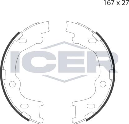 Icer 79PB4050 C - Комплект тормозов, ручник, парковка autospares.lv