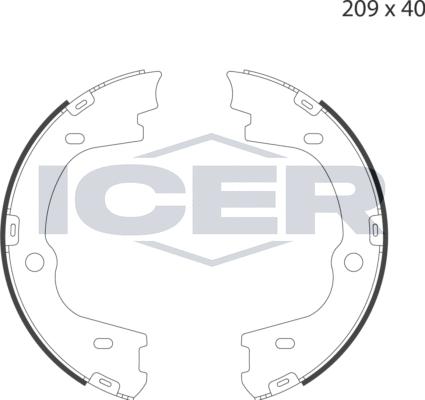Icer 79PB4051 C - Комплект тормозов, ручник, парковка autospares.lv
