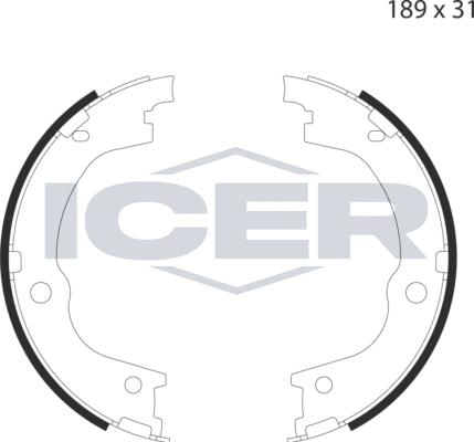 Icer 79PB4053 C - Комплект тормозов, ручник, парковка autospares.lv