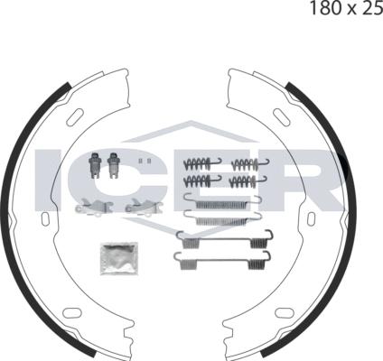 Icer 79PB4009 C - Комплект тормозов, ручник, парковка autospares.lv