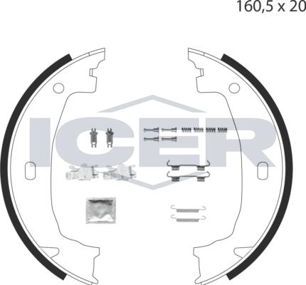 Icer 79PB4001 C - Комплект тормозов, ручник, парковка autospares.lv