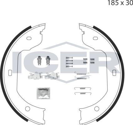 Icer 79PB4003 C - Комплект тормозов, ручник, парковка autospares.lv