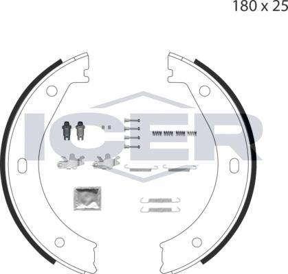 Icer 79PB4002 C - Комплект тормозов, ручник, парковка autospares.lv