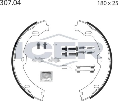 Icer 79PB4013 C - Комплект тормозов, ручник, парковка autospares.lv