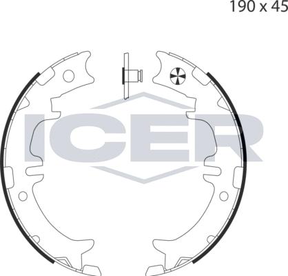 Icer 79PB4039 C - Комплект тормозов, ручник, парковка autospares.lv