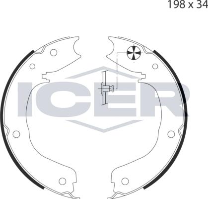 Icer 79PB4035 C - Комплект тормозов, ручник, парковка autospares.lv