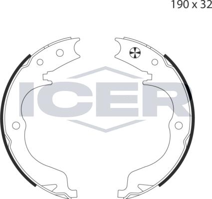 Icer 79PB4036 C - Комплект тормозов, ручник, парковка autospares.lv