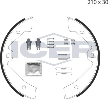 Icer 79PB4029 C - Комплект тормозов, ручник, парковка autospares.lv