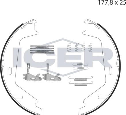 Icer 79PB4024 C - Комплект тормозов, ручник, парковка autospares.lv