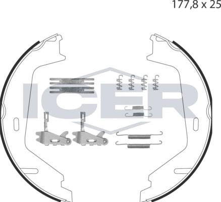 Icer 79PB4025 C - Комплект тормозов, ручник, парковка autospares.lv