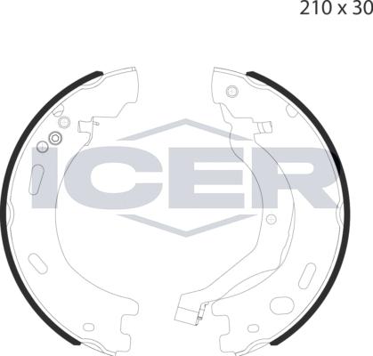 Icer 79PB4026 C - Комплект тормозов, ручник, парковка autospares.lv