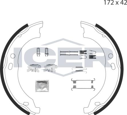 Icer 79PB4020 C - Комплект тормозов, ручник, парковка autospares.lv