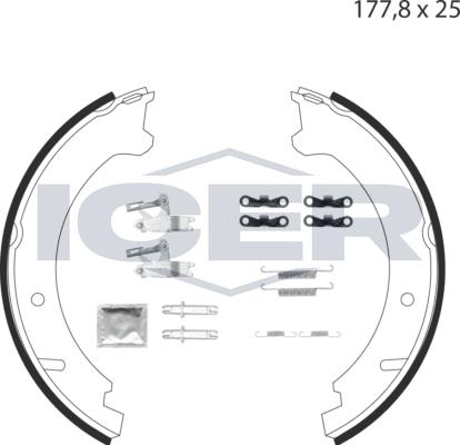 Icer 79PB4023 C - Комплект тормозов, ручник, парковка autospares.lv