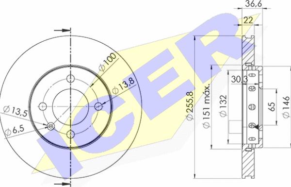 Icer 78BD9614-2 - Тормозной диск autospares.lv