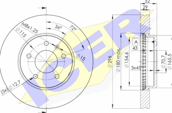 Icer 78BD9048-2 - Тормозной диск autospares.lv