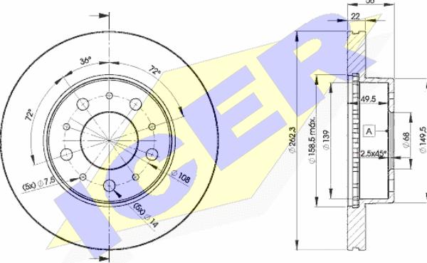 Icer 78BD9063-2 - Тормозной диск autospares.lv