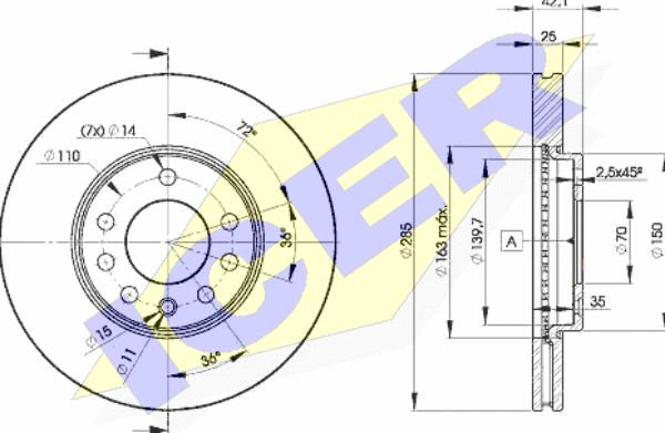 Icer 78BD9003-2 - Тормозной диск autospares.lv