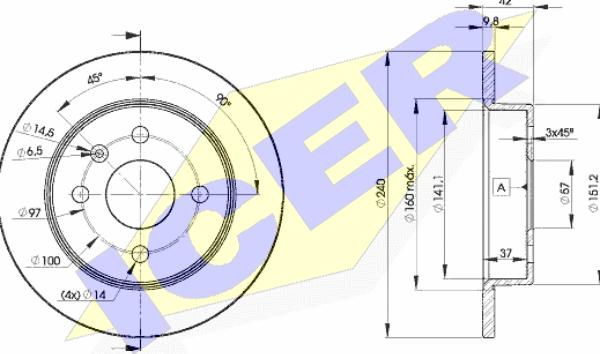 Icer 78BD9108-2 - Тормозной диск autospares.lv