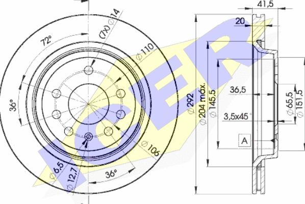 Icer 78BD9114-2 - Тормозной диск autospares.lv