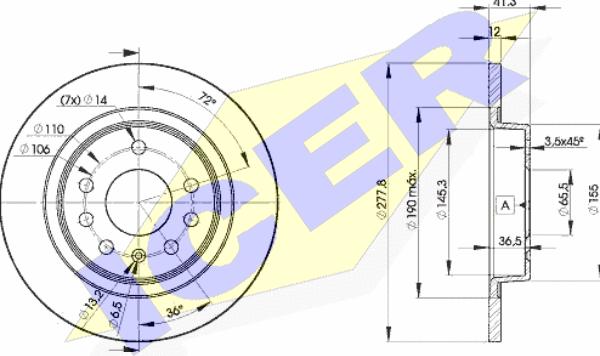 Icer 78BD9115-2 - Тормозной диск autospares.lv