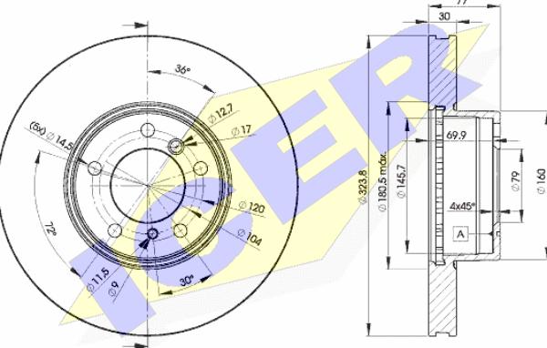 Icer 78BD9895-2 - Тормозной диск autospares.lv