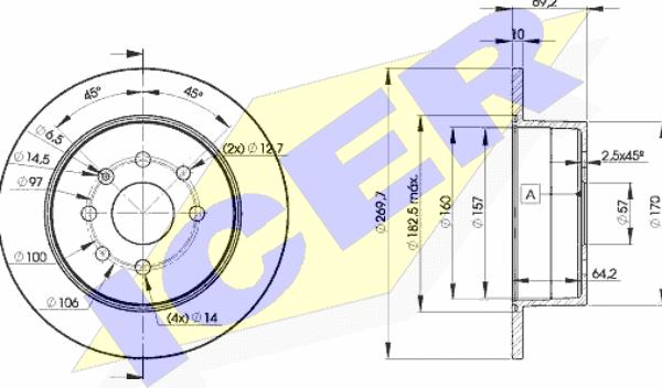 Icer 78BD9209-2 - Тормозной диск autospares.lv