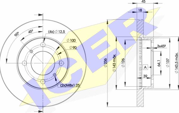 Icer 78BD9282-2 - Тормозной диск autospares.lv