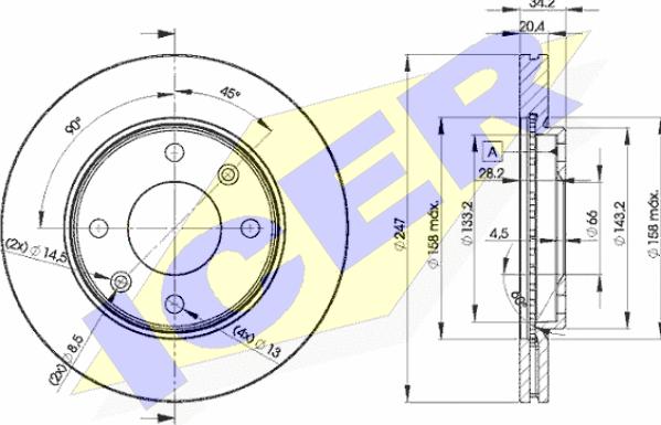 Icer 78BD4694-2 - Тормозной диск autospares.lv