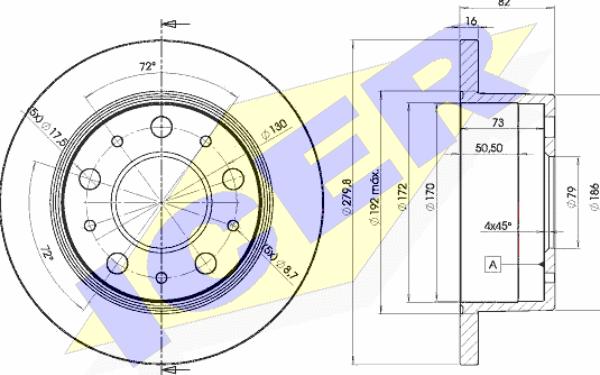 Icer 78BD4696-1 - Тормозной диск autospares.lv