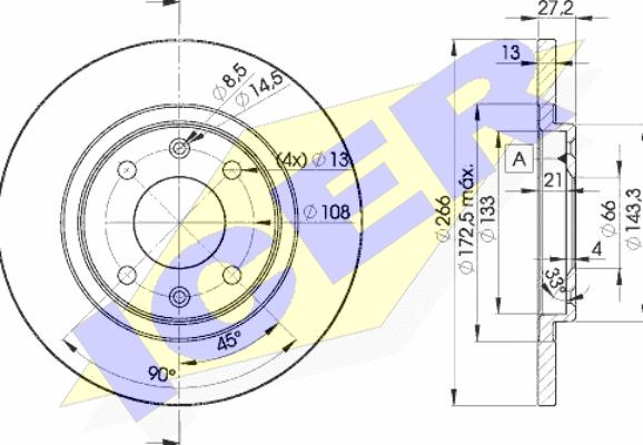 Icer 78BD4692-2 - Тормозной диск autospares.lv