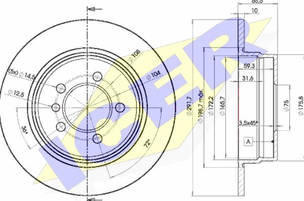 Icer 78BD4647-2 - Тормозной диск autospares.lv