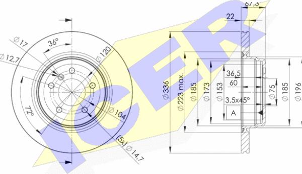 Icer 78BD4655-2 - Тормозной диск autospares.lv